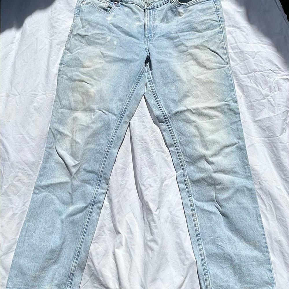 Paper Denim & Cloth Sky Blue Straight Leg Jeans
